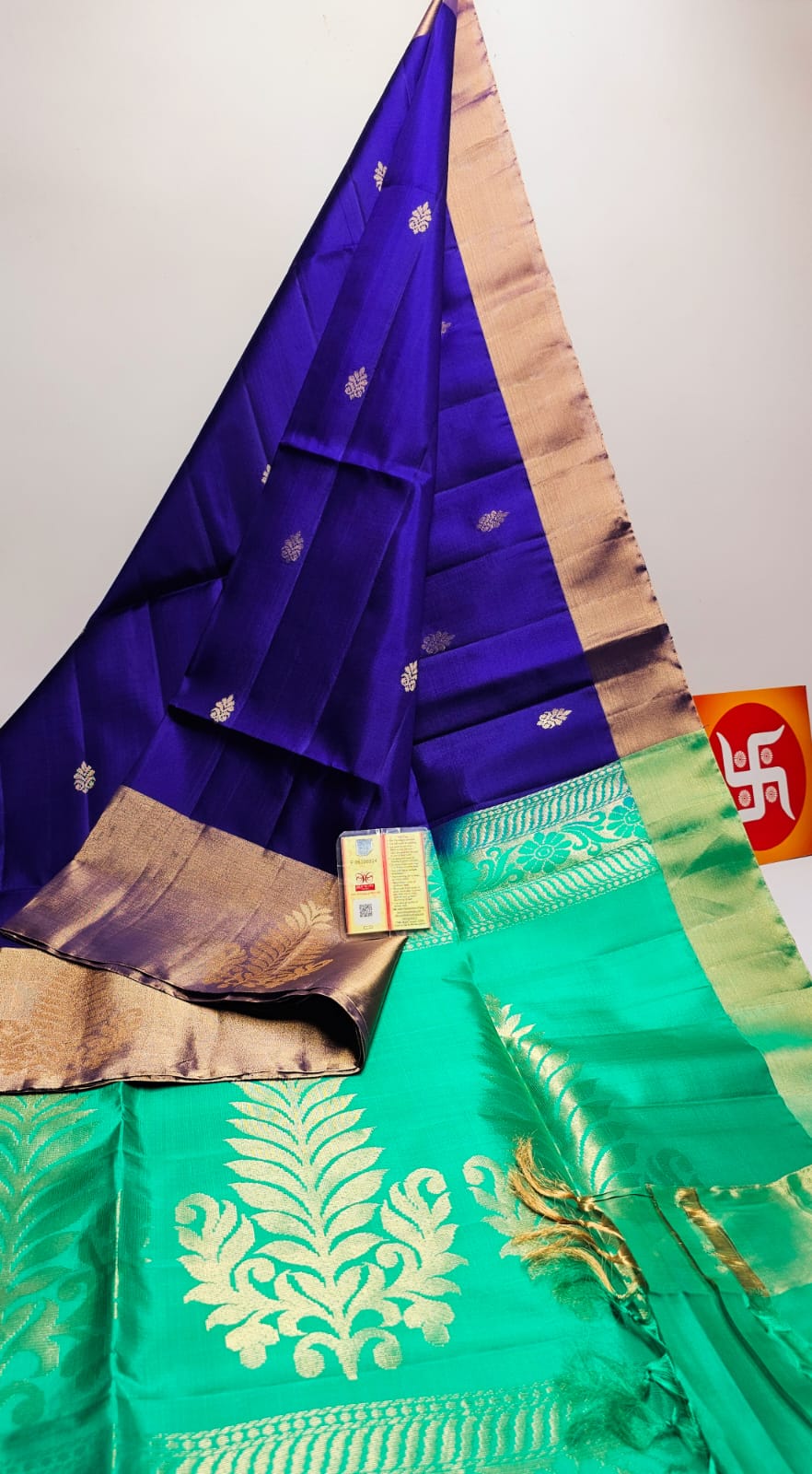 Dark Teal-Green Kanchipuram Silk Saree